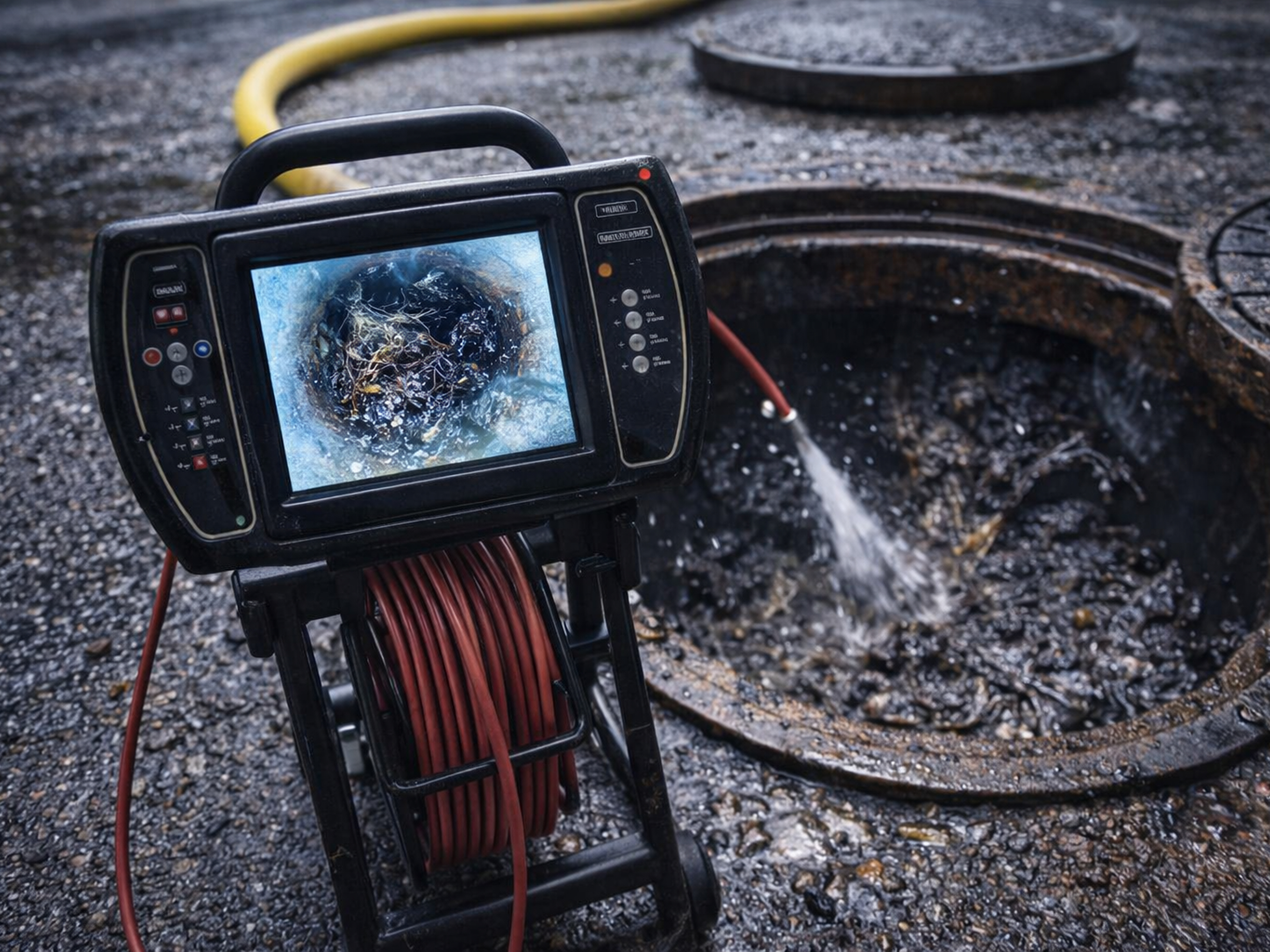 Drain specialist working on a drain